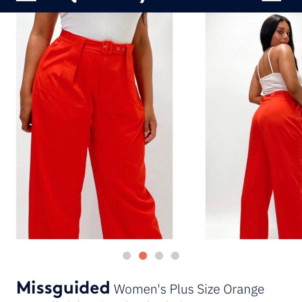 Burnt Orange highwaisted belted cigarette pants - Picture 3 of 6